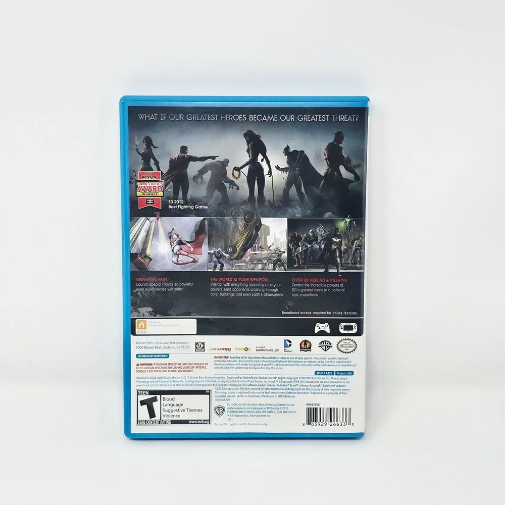 Nintendo Wii U Injustice Gods Among Us Video Game CIB Fighting Warner Bros